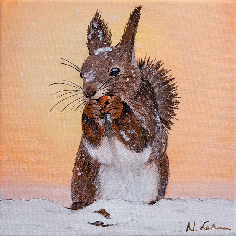 Eichhörnchen im Schnee, 2020